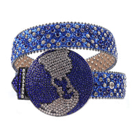 Globe Buckle Crystal Rhinestone Western Belt