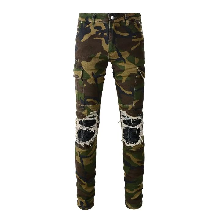 Men's Camouflage Fit Stretch Ribs Jeans