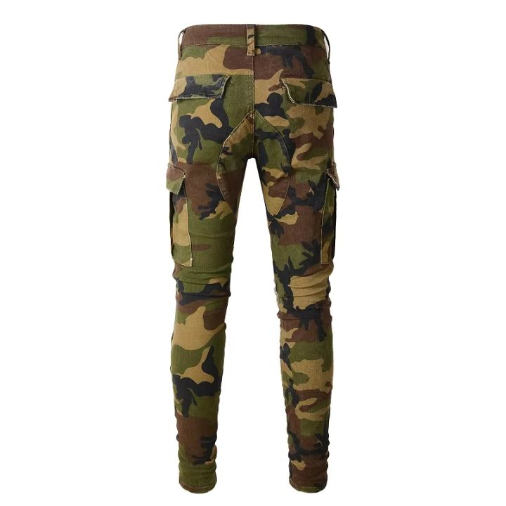 Men's Camouflage Fit Stretch Ribs Jeans