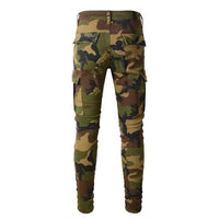 Men's Camouflage Fit Stretch Ribs Jeans
