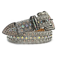 Wave Buckle Crystal Rhinestone Western Belt