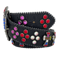 Multicolor Rhinestone Cross Waist Belt