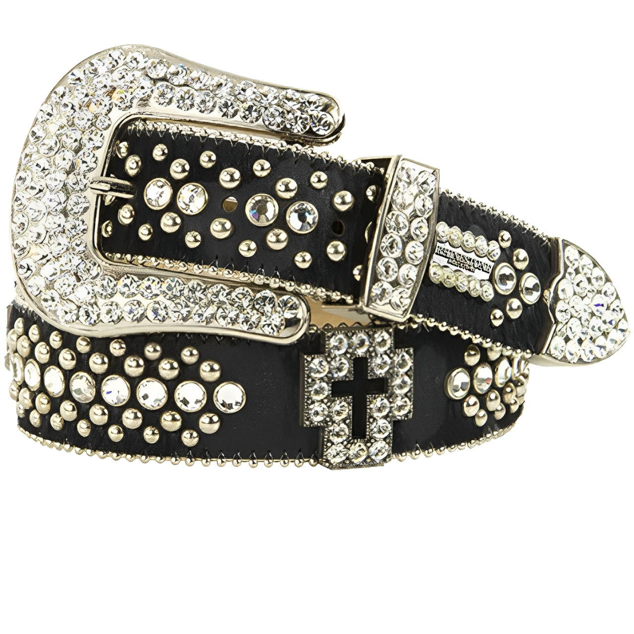 Crystal-Studded Embellished Western Cross Belt