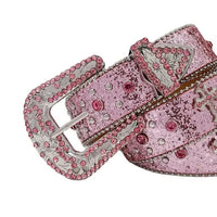 Pink Rhinestone & Silver Embellished Belt