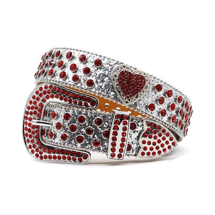 Men's Luxury Rhinestone Belt Diamond Encrusted Punk Rock Style