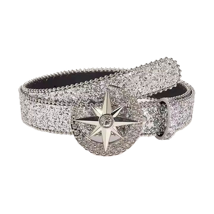 Glittering Western Rhinestone Waist Belt