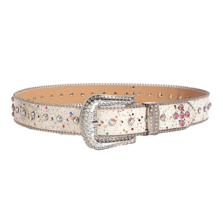 Western Rhinestone Waist Belt A Statement of Elegance with Rainbow Colors