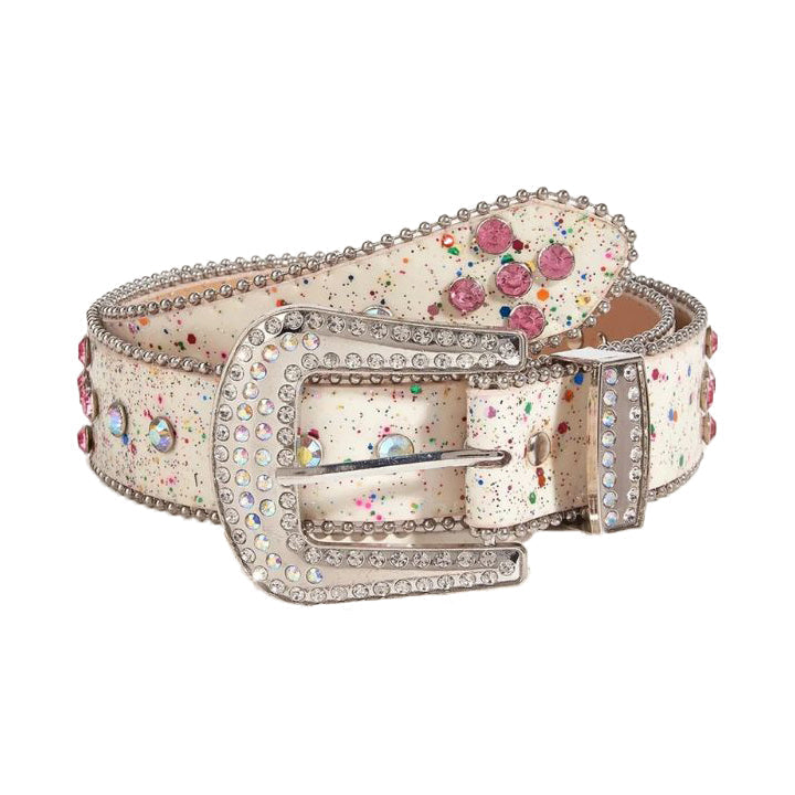 Western Rhinestone Waist Belt A Statement of Elegance with Rainbow Colors