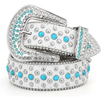 Men’s Western Sparkle Adorned Rivet Rhinestone Belt