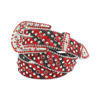 Black & Red Zebra Shimmer Rhinestone Belt