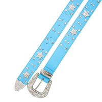 Light Blue Star Stud Shimmer Rhinestone Belt