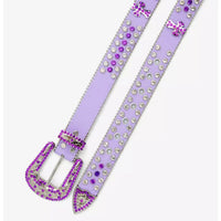 Purple Sparkle Rhinestone Cross Belt