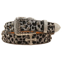 Leopard Print Rhinestone Western Statement Belt