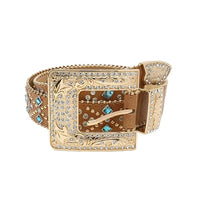 Camel Western Rhinestone Adorned Belt