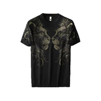 Men's Luxury Lion Print Rhinestone Tee