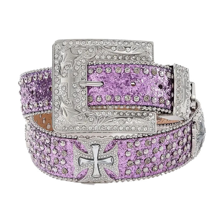 Purple Shimmer Rhinestone Western Belt