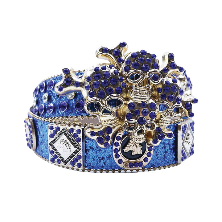 Luxury Skull Rhinestone Western Waist Belt