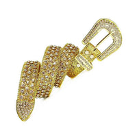 Gold Strap With Diamond White Embellished Rhinestone BB Belt