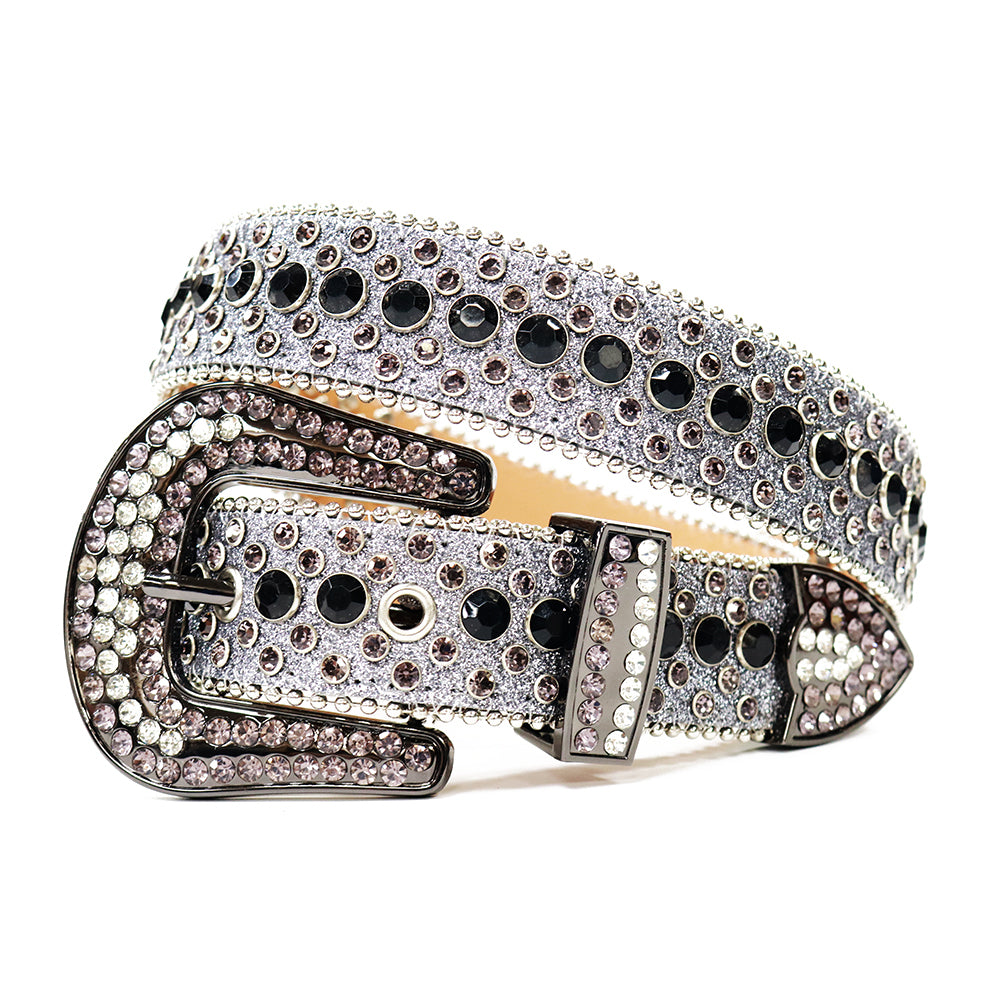 Round Crystal Rivet Rhinestone Western Belt