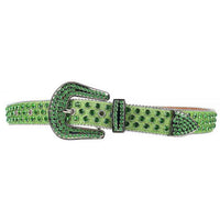 Green Strap With Green Embellished Rhinestone Belt