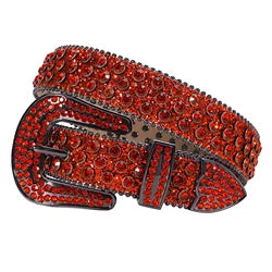 Rhinestone Belts USA Factory Wholesale Hip Hop Punk Style Alloy Buckle Customizable Belt Studded Western Belt for Party
