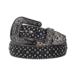 Rhinestone Belts USA Western Design Leather Belt Ladies Leather Custom Rhinestone Studded Waist Belt Crystal Rhinestone Belt Men