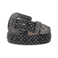 Rhinestone Belts USA Western Design Leather Belt Ladies Leather Custom Rhinestone Studded Waist Belt Crystal Rhinestone Belt Men