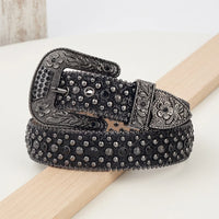 Rhinestone Belts USA Western Design Leather Belt Ladies Leather Custom Rhinestone Studded Waist Belt Crystal Rhinestone Belt Men