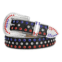 Rhinestone Belts USA High Quality Pu Leather Belts Rhinestone Men Crystal Belt Color Mixed
