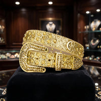 Rhinestone Belts USA Simon Belts Luxury Designer Diamond Crystal Leather Studded Rhinestone Alloy for Men Women Western Style