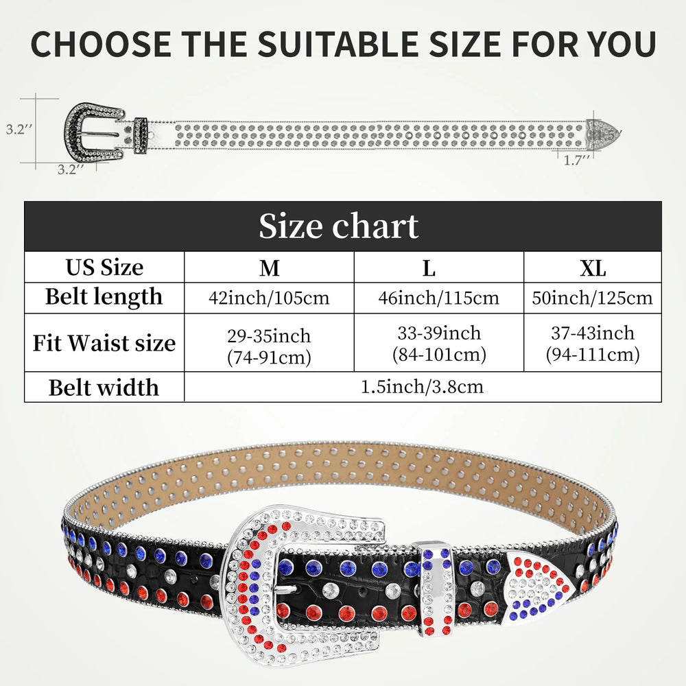 Rhinestone Belts USA High Quality Pu Leather Belts Rhinestone Men Crystal Belt Color Mixed