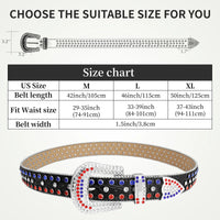 Rhinestone Belts USA High Quality Pu Leather Belts Rhinestone Men Crystal Belt Color Mixed