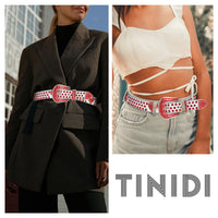 Rhinestone Belts USA Factory Luxury Design BB Alloy Buckle Red Rhinestone Hip Hop Fashion Belt for Men Women