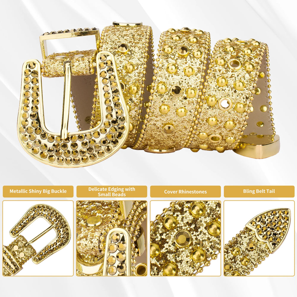 Rhinestone Belts USA Simon Belts Luxury Designer Diamond Crystal Leather Studded Rhinestone Alloy for Men Women Western Style