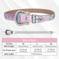 Rhinestone Belts USA Removable Buckle Bling Crystal Belt Western Stud Screw rainbow Rhinestone Belts