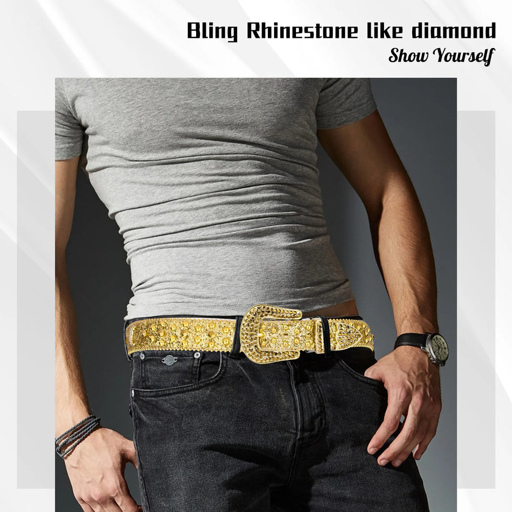 Rhinestone Belts USA Simon Belts Luxury Designer Diamond Crystal Leather Studded Rhinestone Alloy for Men Women Western Style