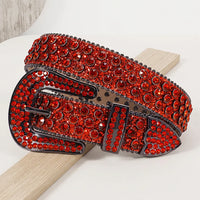 Rhinestone Belts USA Factory Wholesale Hip Hop Punk Style Alloy Buckle Customizable Belt Studded Western Belt for Party