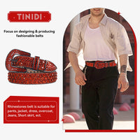 Rhinestone Belts USA Factory Wholesale Hip Hop Punk Style Alloy Buckle Customizable Belt Studded Western Belt for Party
