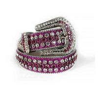 Hot Pink Strap With Pink & Diamond White Encrusted Rhinestone Belt