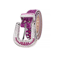 Hot Pink Strap With Pink & Diamond White Encrusted Rhinestone Belt