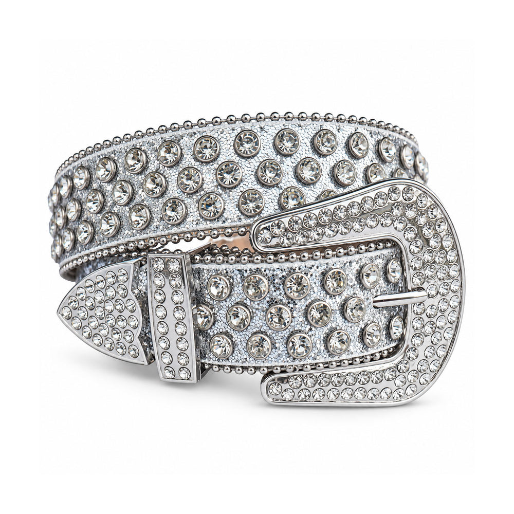 Silver Sparkle Crystal Rhinestone Western Belt