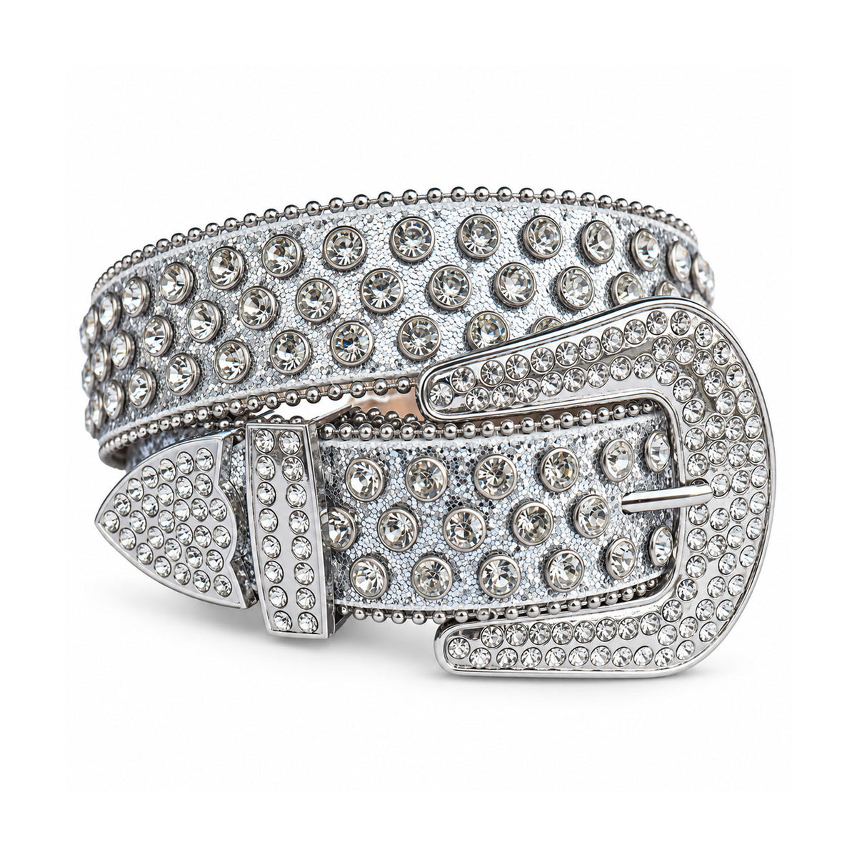 Silver Sparkle Crystal Rhinestone Western Belt