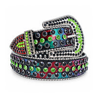 Camo Green & Black Crystal Rhinestone Western Belt
