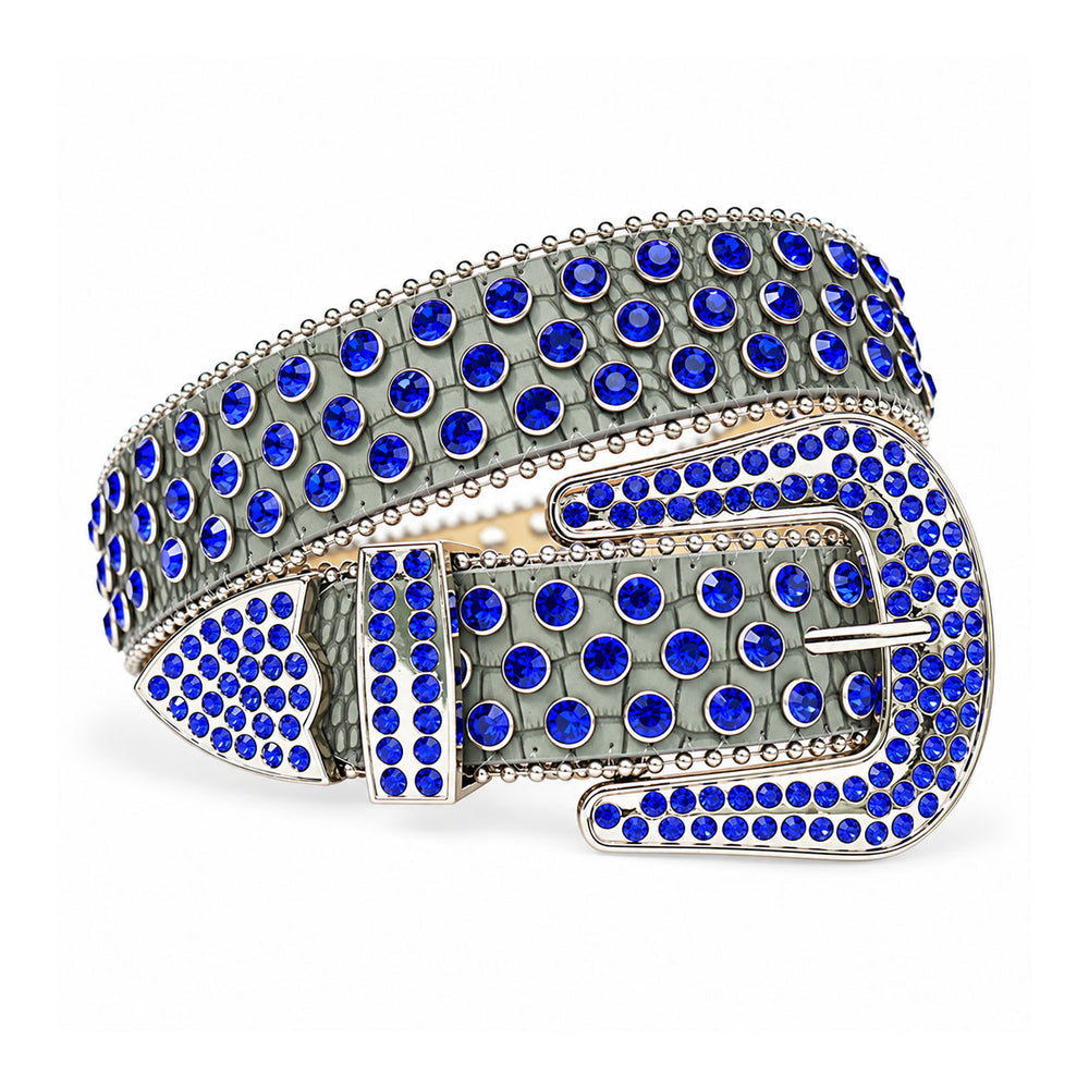 Sapphire Blue Crystal Rhinestone Western Belt