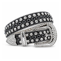 Black & Clear Crystal Rhinestone Western Belt