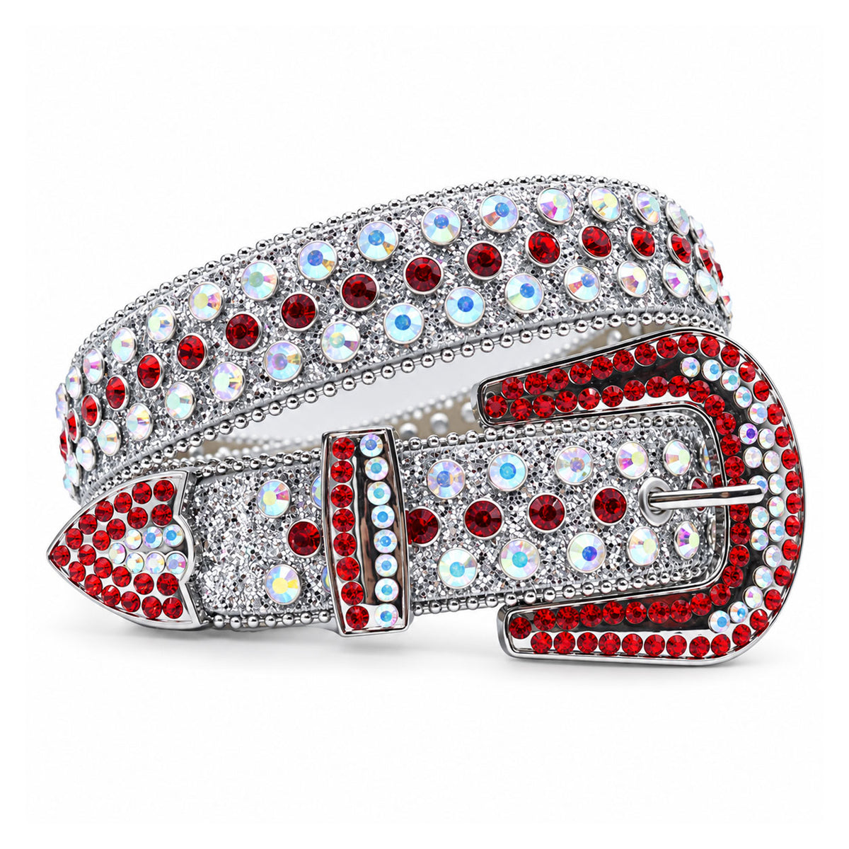 Red & Iridescent Crystal Rhinestone Western Belt