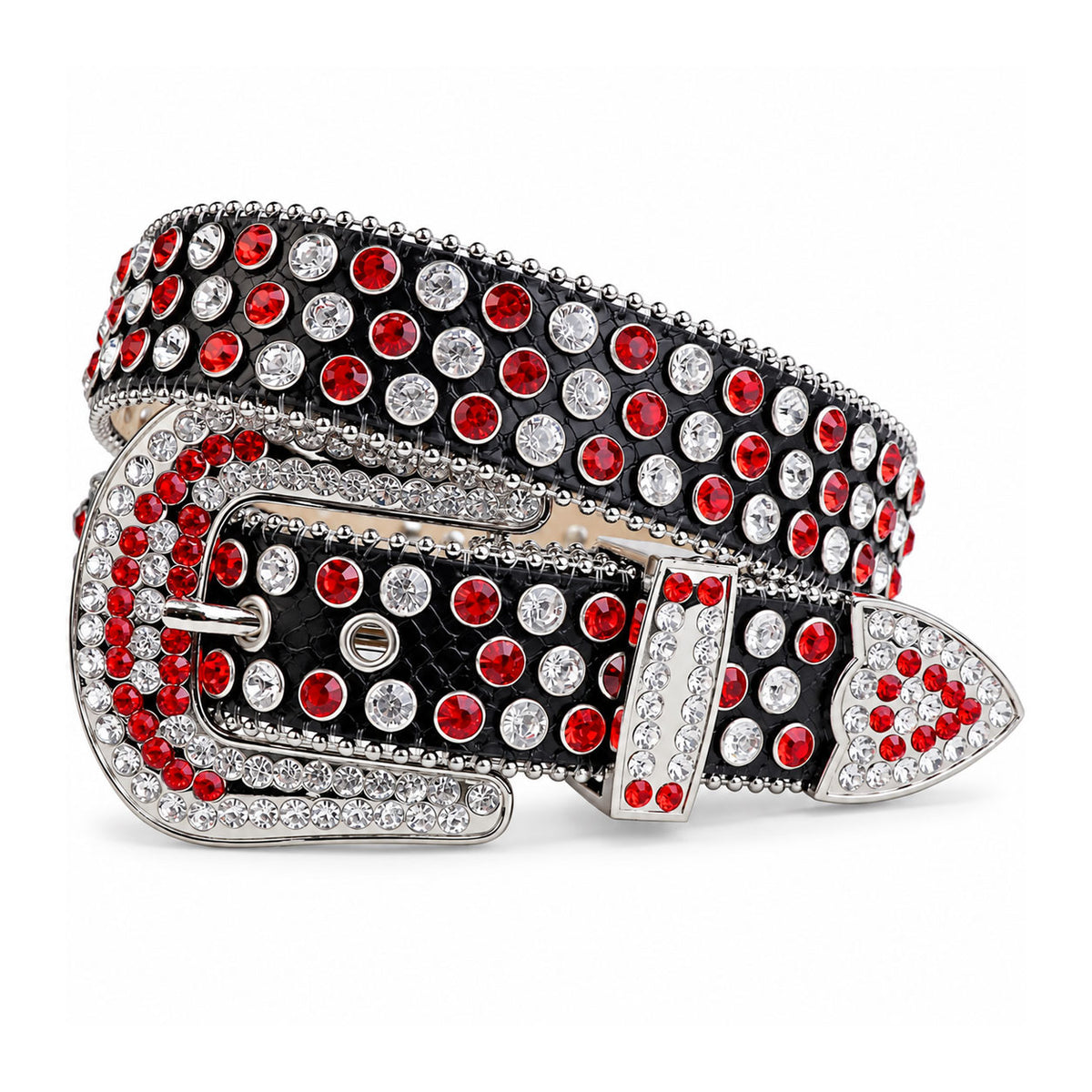 Red & Clear Crystal Rhinestone Western Belt