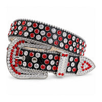 Red & Clear Crystal Rhinestone Western Belt