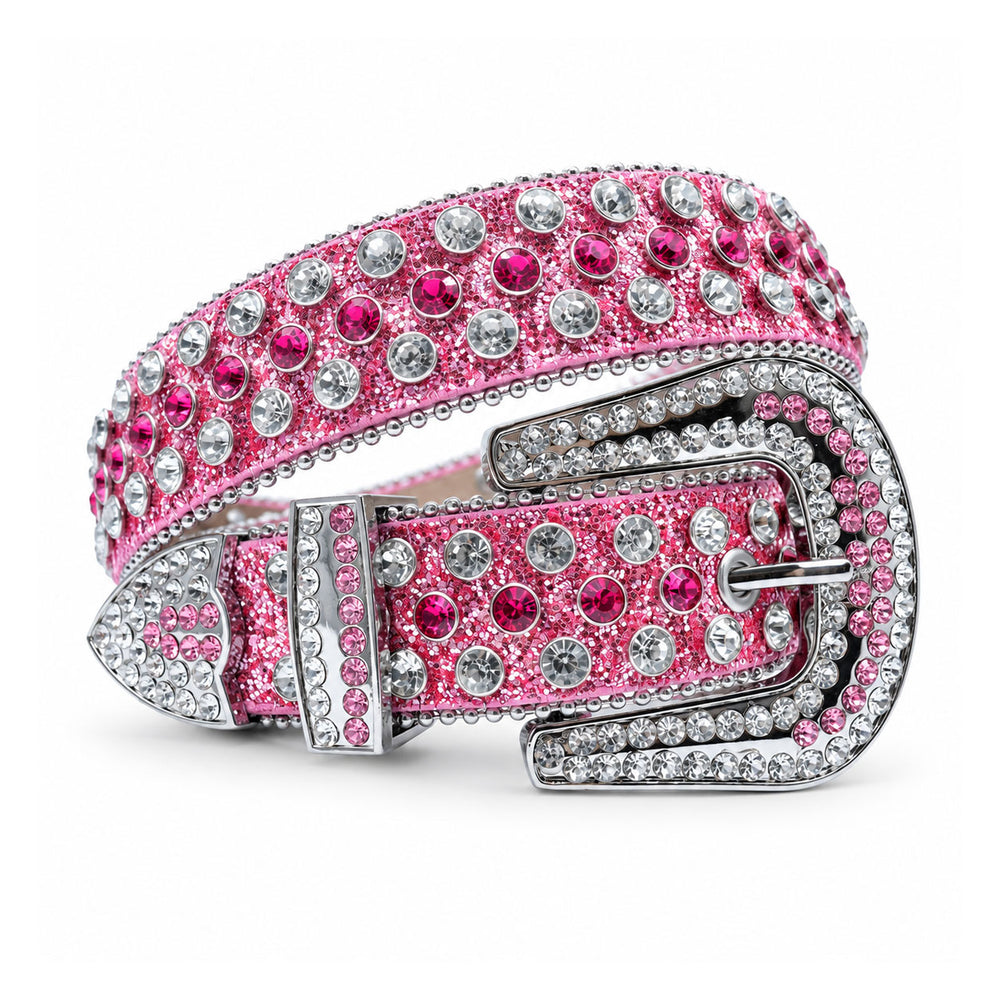 Pink Crystal Rhinestone Western Belt