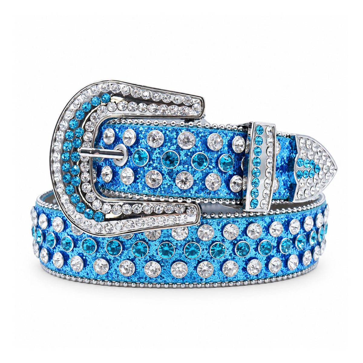 Sky Blue Crystal Rhinestone Western Belt